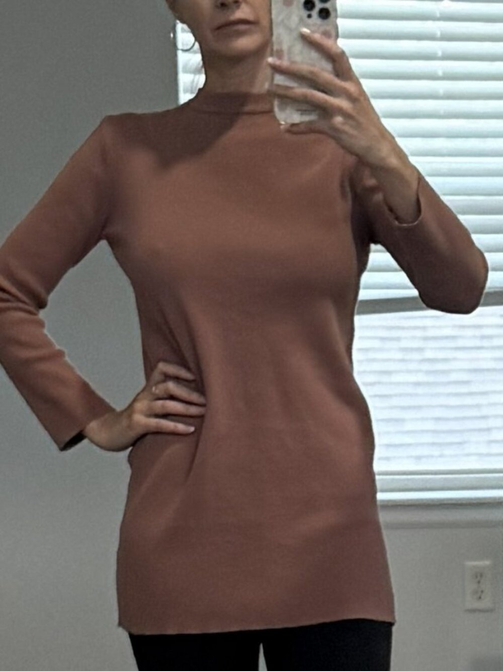 Dusty Rose Long Sweater (Forever 21) size small